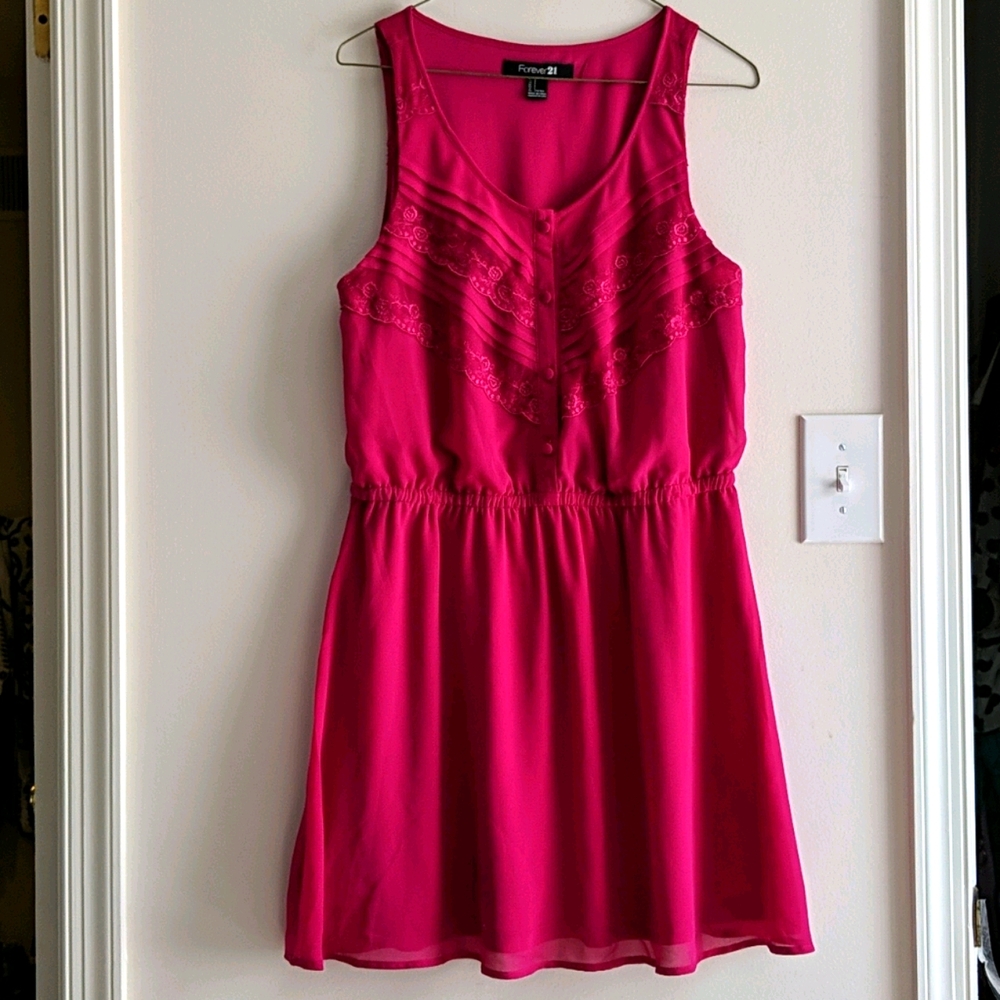 Perfect Valentine Date Night Pink Lace Dress